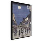  Slika - Utagawa Hiroshige – Night time view of Saruwaka Street 40x60 U crnom drvenom okviru | shoptok.hr