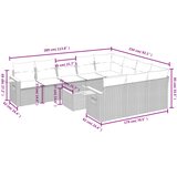  11-dijelni set vrtnih sofa od poliratana s jastucima crni | shoptok.hr
