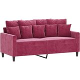  2-dijelni set sofa s jastucima crvena boja vina baršunasti | shoptok.hr