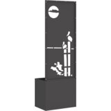 vidaXL Vrtni Sadič s Dekorativnom Pločom Crna 50 x 140 cm | shoptok.hr