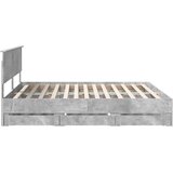  Krevetna konstrukcija s ladicama Betonski sivi 180 x 200 cm | shoptok.hr