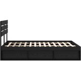  Krevetna konstrukcija Crna 160 x 200 cm Čvrsto borovo drvo | shoptok.hr