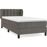 Box spring postelja z vzmetnico temno siva 100x200 cm žamet, (20790864) | Shoptok.si