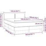  box spring s madracem LED tamnosivi 140x190 cm tkanina | shoptok.hr