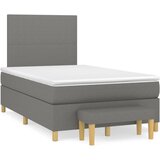 Maison Chic Box spring postelja - Vzmetna postelja z vzmetnico temno siva 120x200 cm blago SL19502, (21893925) | Shoptok.si