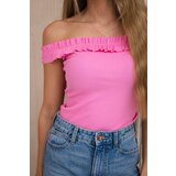 Kesi Blouse with ruffles in light pink color | shoptok.hr
