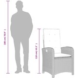  9-dijelni vrtni blagovaonski set s jastucima crni od poliratana Crna 190 cm table length | shoptok.hr