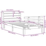  Okvir kreveta s uzglavljem 75x190 cm od borovine - Smeđa 75 x 190 cm | shoptok.hr