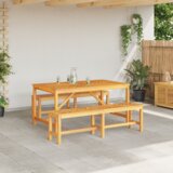 vidaXL 3-delni set jedilne mize iz trdnega lesa akacije | Shoptok.si