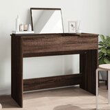 vidaXL Toaletna mizica z ogledalom rjav hrast 100x45x76 cm | Shoptok.si