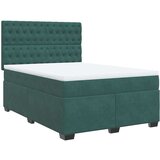 vidaXL Box spring postelja z vzmetnico temno zelena 140x200 cm žamet, (21307035) | Shoptok.si