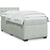 Box spring krevet s madracem svjetlosivi 80 x 200 cm baršunasti | shoptok.hr