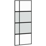  Klizna vrata s priborom crna 90 x 205 cm kaljeno staklo | shoptok.hr
