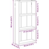  Kupaonski zidni ormarić Zidne Dimljeni Hrast 30 x 10 x 60,5 cm | shoptok.hr