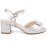 Sergio Leone Women's heeled sandals with an open heel silver | Shoptok.si