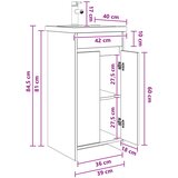  Kupaonski umivaonik s sudoperom Crni hrast 42 x 40 x 84,5 cm | shoptok.hr