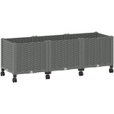  Vrtni saksija s kotačima Svjetlosiva 120 x 40 x 48 cm PP | shoptok.hr