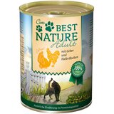  Varčno pakiranje Best Nature Cat Adult 12 x 400 g - perutnina in jetra | shoptok.hr