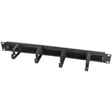 19 cable management bar with 4 metal brackets and brush strip, black, OR106B