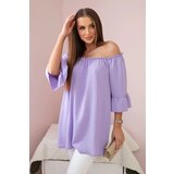 Kesi Spanish blouse with ruffles on the sleeve light purple | Shoptok.si