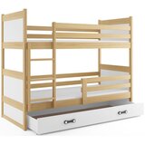 Rico drveni dječji krevet na kat s ladicom - bukva - bijeli - 200*90cm | shoptok.hr