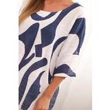 Kesi Włoski Women's cotton blouse with abstract pattern denim | Shoptok.si
