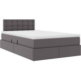  Krevet s prostorom za pohranu s LED-om Siva 120 x 200 cm | shoptok.hr