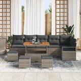  Sjedeća garnitura za vrt 10 kom. Siva Poli ratan 287 x 122 x 85 cm | shoptok.hr