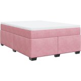vidaXL Box spring postelja z vzmetnico roza 140x200 cm žamet, (21304954) Cene