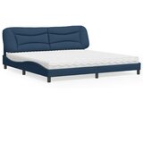  The Living Store Postelja z vzmetnico modra 200x200 cm blago - Postelja, (21498066) | Shoptok.si