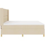  Krevet s opruga kutije s LED trakama Krema 200 x 200 cm tkanina | shoptok.hr