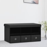 The Living Store Zložljiva klop za shranjevanje črna 76x38x38 cm umetno platno - Klop S Prostorom Za Shranjevanje, (21486014) Cene