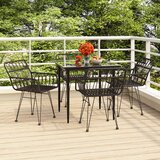  5-dijelni vrtni blagovaonski set od poliratana crni Crna 80 x 80 x 74 cm | shoptok.hr