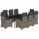 vidaXL 9-dijelni vrtni blagovaonski set sivi od poliratana | shoptok.hr