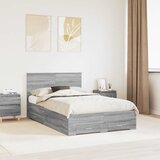  Krevetna konstrukcija s ladicama Siva Sonoma 135 x 190 cm | shoptok.hr