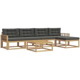  Set vanjskih sofa 6 kom. Bijela i antracit Poliester | shoptok.hr