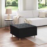  Otoman za pohranu s jastukom Crna 80 x 80 x 45 cm tkanina | shoptok.hr