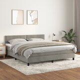 The Living Store Box spring postelja z vzmetnico svetlo siva 160x200 cm žamet - Box Spring Postelja, (21488955) Cene