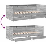  Dnevni krevet s ladicama bez madraca siva boja hrasta 75x190 cm | shoptok.hr