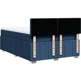 vidaXL Box spring postelja z vzmetnico modra 160x200 cm blago, (21307160) | Shoptok.si