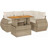  5-dijelni vrtni set sofa s jastucima bež od poliratana | shoptok.hr