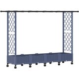  Povišeni krevet s mrežom i krovom Siva 203 x 40 x 127 cm PP | shoptok.hr