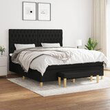 The Living Store Box spring postelja z vzmetnico črna 180x200 cm blago - Box Spring Postelja, (21514997) | Shoptok.si