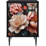  Noćni ormar BORNE Crni hrast 36 x 33 x 51 cm Konstruirano drvo - Print lagane peonije 1 | shoptok.hr
