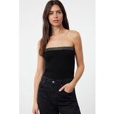 Trendyol Black Strapless Knitwear Blouse Cene