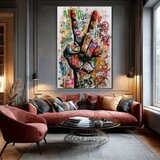  Slika PEACE HAND | Italijansko platno | Shoptok.si