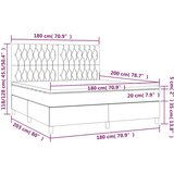  Box spring postelja z vzmetnico LED temno rjava 180x200cm blago, (20899717) | Shoptok.si