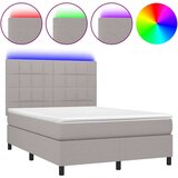 Krevet box spring s madracem LED svjetlosivi 140x200 cm tkanina | shoptok.hr