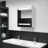 Maison Chic LED Kopalniška omarica - Kopalniški kabinet z ogledalom sijoče bela 50x14x60 cm, (21794876) | Shoptok.si
