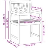  Vrtne stolice 2 pcs Prirodna Čvrsto drvo akacije | shoptok.hr